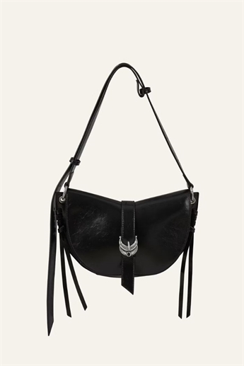 Ba&sh, SADDLE half-moon bag, Noir